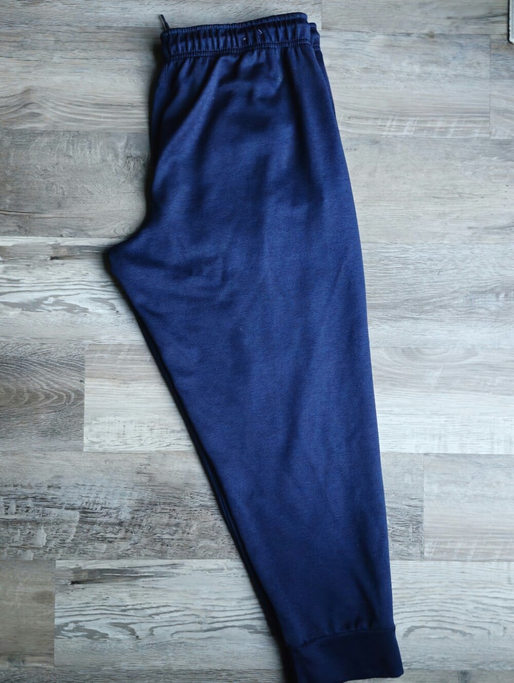 Eddie Bauer Mens L Navy Blue Fleece Jogger Pants Zip Pockets Athleisure Outdoor